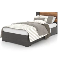 Meuble Meq Twin Bed - Slate Walnut