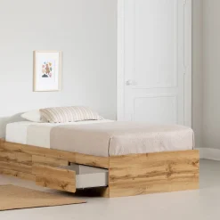 South Shore Twin Bed - Tassio Nordik Oak