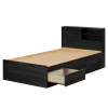 South Shore Twin Bed and Headboard Set - Fynn Gray Oak
