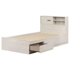 South Shore Twin Bed and Headboard Set - Fynn Winter Oak