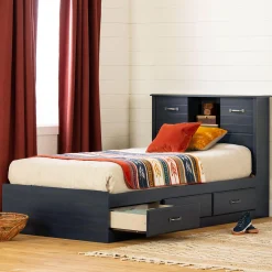South Shore Twin, Full & Queen Beds>Twin Bed and Headboard Set - Ulysses Blueberry