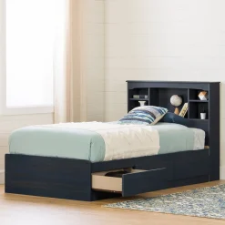 South Shore Twin, Full & Queen Beds>Twin Bed and Headboard Set - Aviron Blueberry