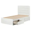South Shore Twin, Full & Queen Beds>Twin Bed and Headboard Set - Arlen White Pine
