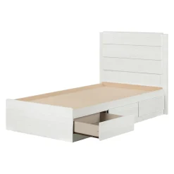 South Shore Twin, Full & Queen Beds>Twin Bed and Headboard Set - Arlen White Pine