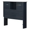 South Shore Twin Bed Bookcase Headboard with Sliding Doors - Blueberry