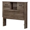 South Shore Twin Bed Bookcase Headboard with Sliding Doors Asten - Fall Oak