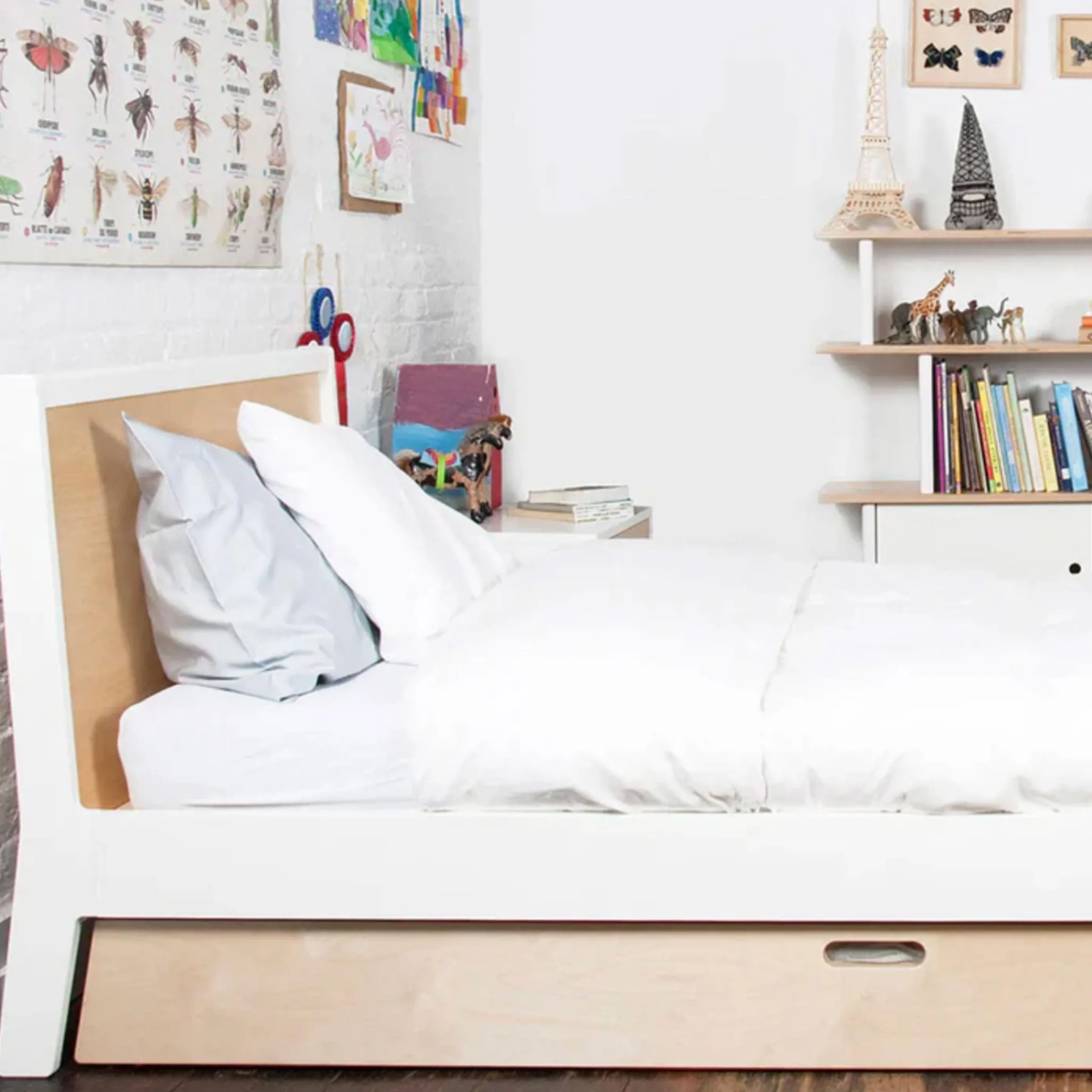 Oeuf Twin Bed Sparrow Wht Nat