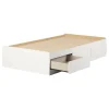 South Shore Twin Bed with 3 Drawers - Fusion Pure White