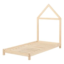 South Shore Twin, Full & Queen Beds>Twin Bed with House Bed Frame Headboard - Sweedi Natural
