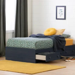 South Shore Twin, Full & Queen Beds>Twin Bed with Trawers Summer Breeze - Blueberry