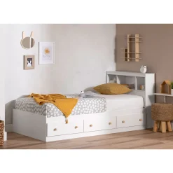 South Shore Twin Bookcase Headboard - Summertime Pure White