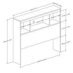 South Shore Twin Bookcase Headboard - Summertime Pure White
