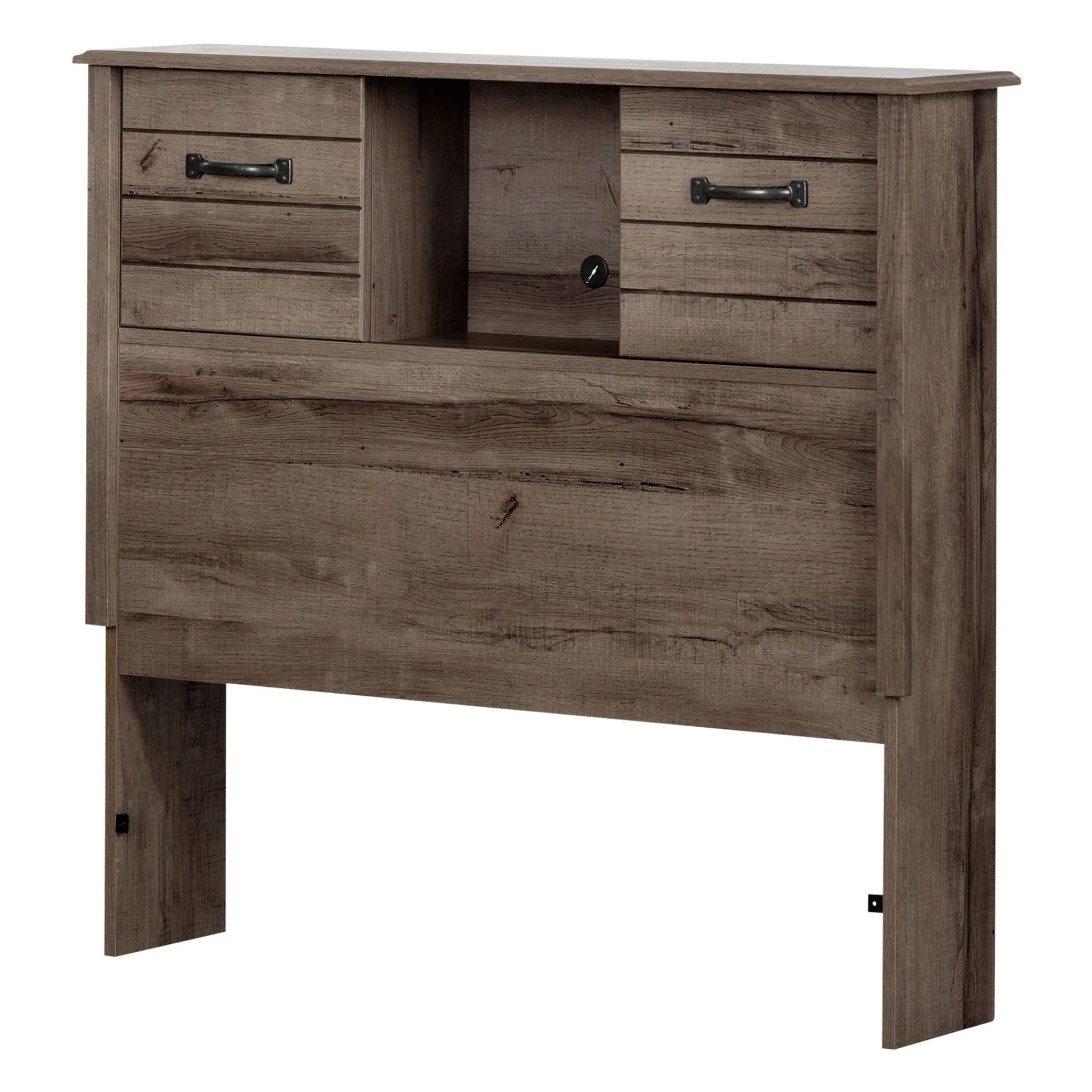 South Shore Twin, Full & Queen Beds>Twin Bookcase Headboard with Doors Ulysses - Fall Oak