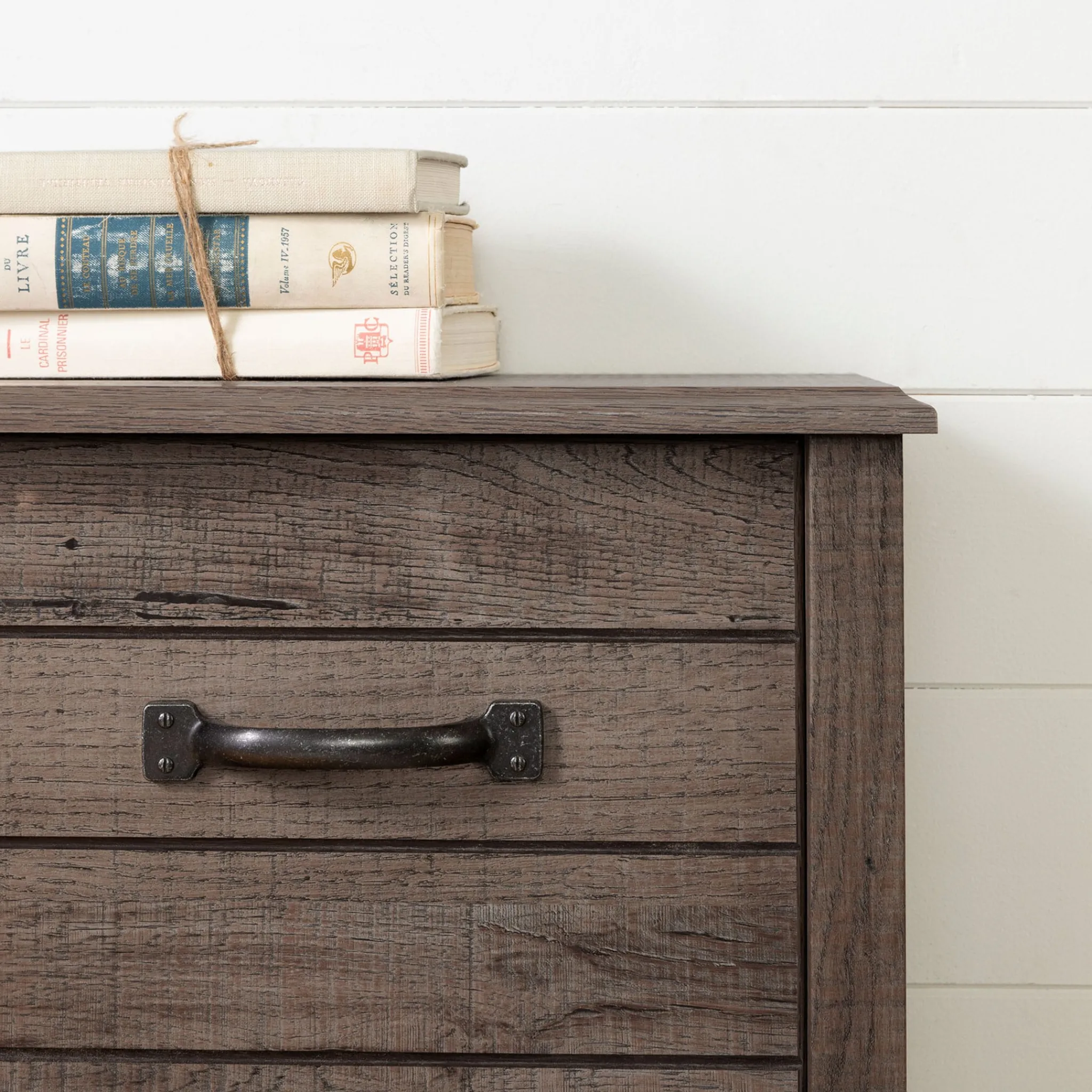 South Shore Twin, Full & Queen Beds>Twin Bookcase Headboard with Doors Ulysses - Fall Oak