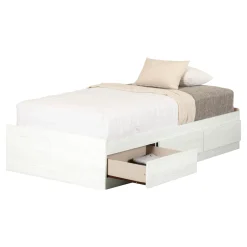 South Shore Twin Mates Bed - Hazen White Pine