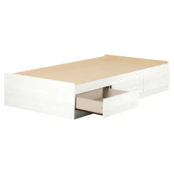 South Shore Twin Mates Bed - Hazen White Pine