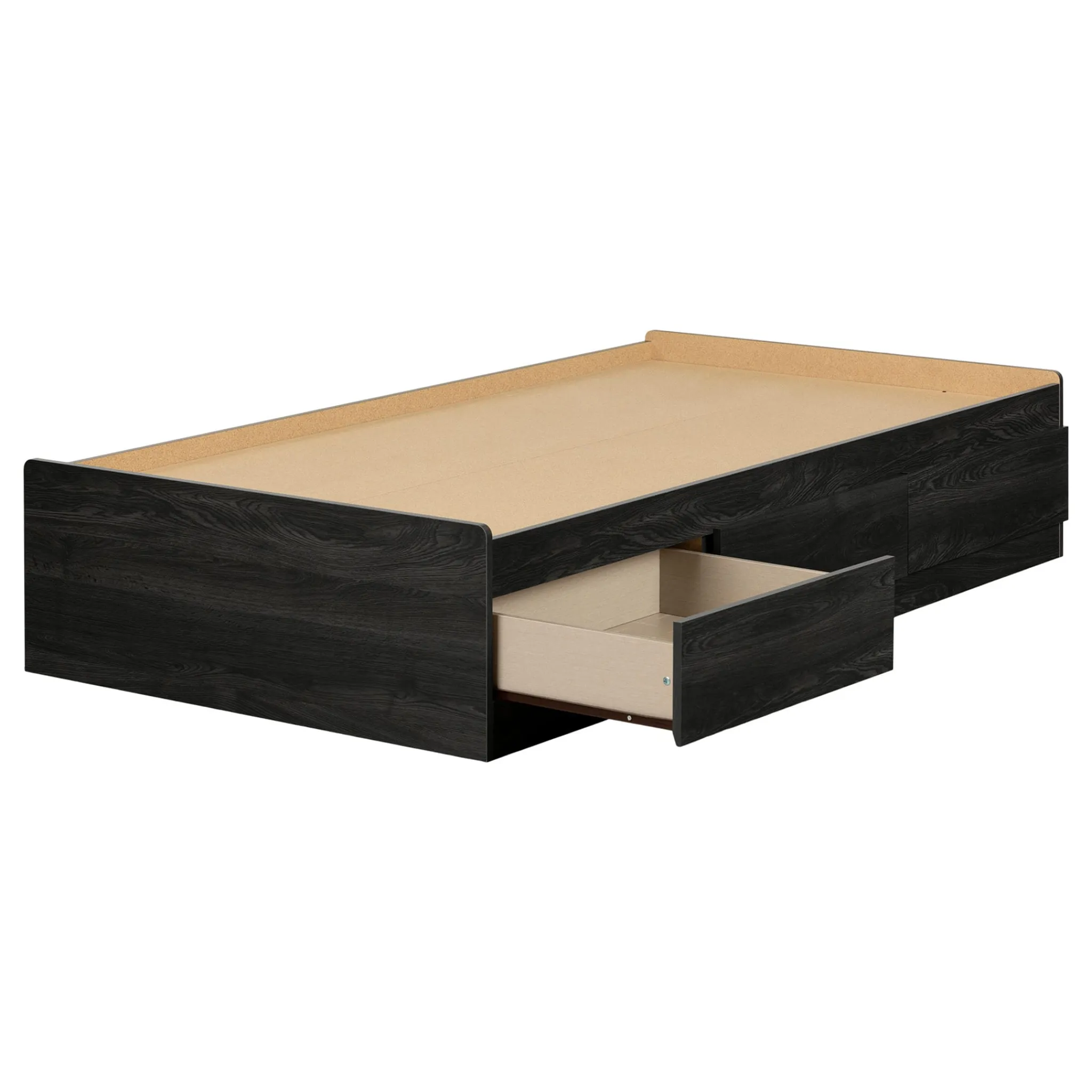 South Shore Twin, Full & Queen Beds>Twin Mates Bed with 3 Drawers - Hourra Gray Oak