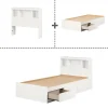 South Shore Twin Mates Bed With Bookcase Headboard Set - Reevo Pure White