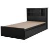 South Shore Twin, Full & Queen Beds>Twin Mates Bed With Bookcase Headboard Set - Vito Pure Black