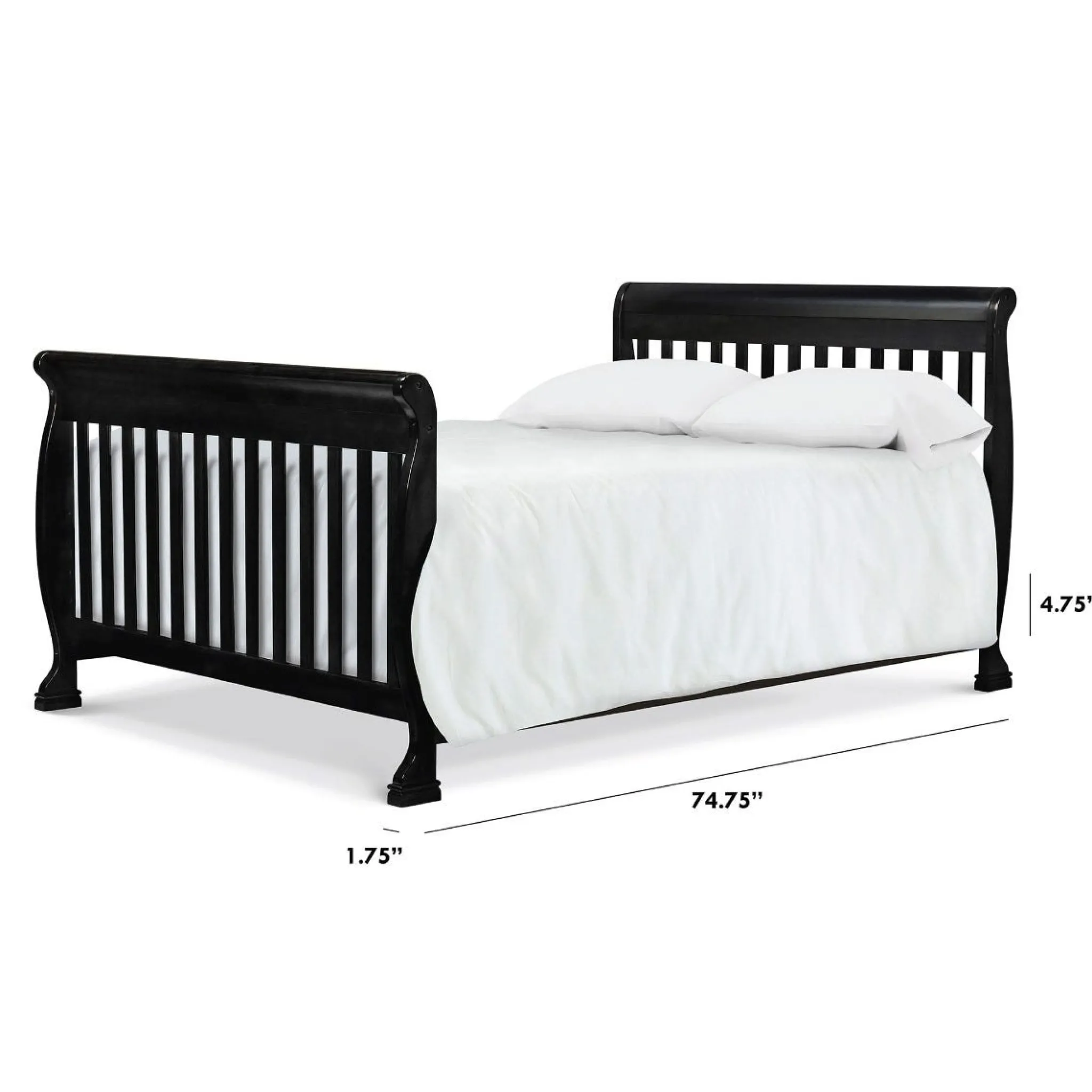 Million Dollar Baby Twin/Full Size Bed Conversion Kit - Ebony