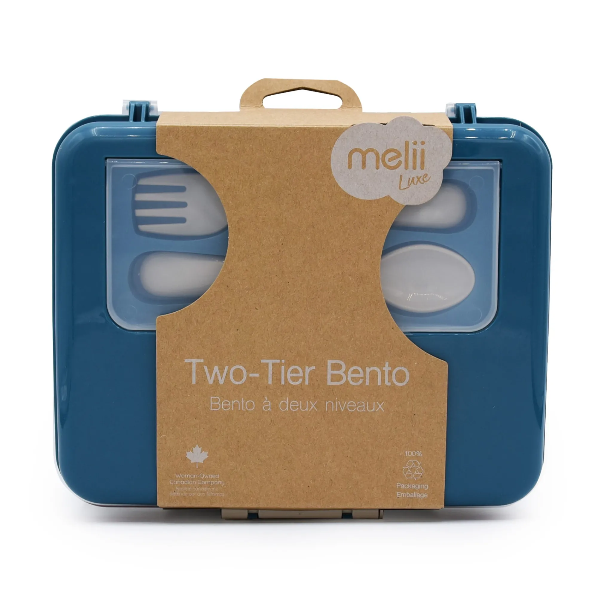 Kids Melii Breastfeeding|Snack Bags & Containers>Two Tier Bento - Dark Blue