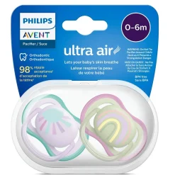 Philips Avent Ultra Air Pacifier 0-6m Lilac Sun/Green Rainbow 2-pack