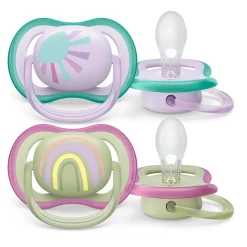 Philips Avent Ultra Air Pacifier 0-6m Lilac Sun/Green Rainbow 2-pack