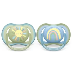 Philips Avent Ultra Air Pacifier 0-6m Smiling Sun / Blue Rainbow 2-pack