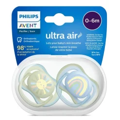 Philips Avent Ultra Air Pacifier 0-6m Smiling Sun / Blue Rainbow 2-pack