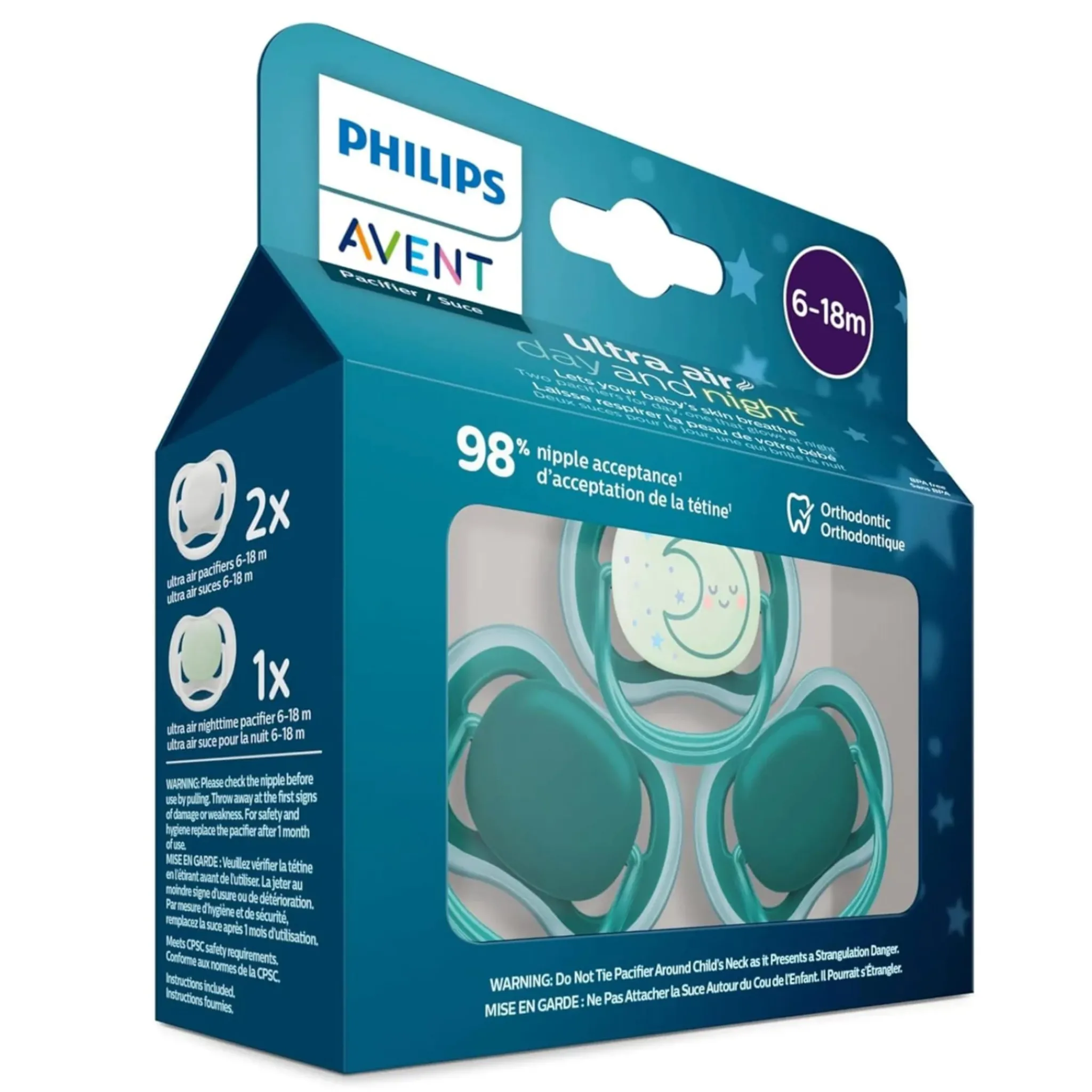 Philips Avent Ultra Air Pacifier Night (3) - Opal