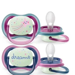 Philips Avent Ultra Air Pacifier Nighttime 6-18m Falling Star/Dreams 2-pack