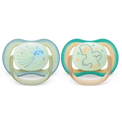 Philips Avent Pacifiers & Clips|Pacifiers & Clips>Ultra Air Pacifier Nighttime 0-6m Smiling Star/Owl 2-pack