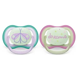 Philips Avent Ultra Air Pacifier Nighttime 0-6m Lilac Dragonfly/Dreams 2-pack
