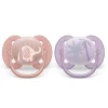 Philips Avent Pacifiers & Clips|Pacifiers & Clips>Ultra Soft Pacifier 0-6m Lychee Elephant / Lilac Palms 2-pack