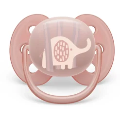 Philips Avent Pacifiers & Clips|Pacifiers & Clips>Ultra Soft Pacifier 0-6m Lychee Elephant / Lilac Palms 2-pack