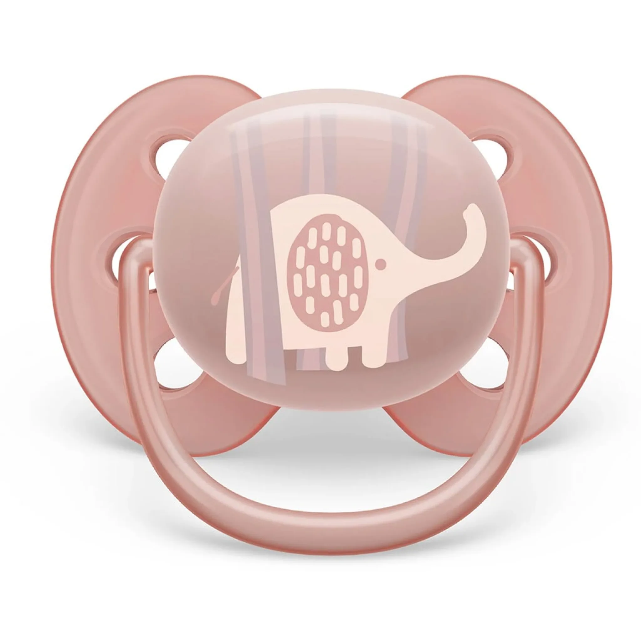 Philips Avent Pacifiers & Clips|Pacifiers & Clips>Ultra Soft Pacifier 0-6m Lychee Elephant / Lilac Palms 2-pack