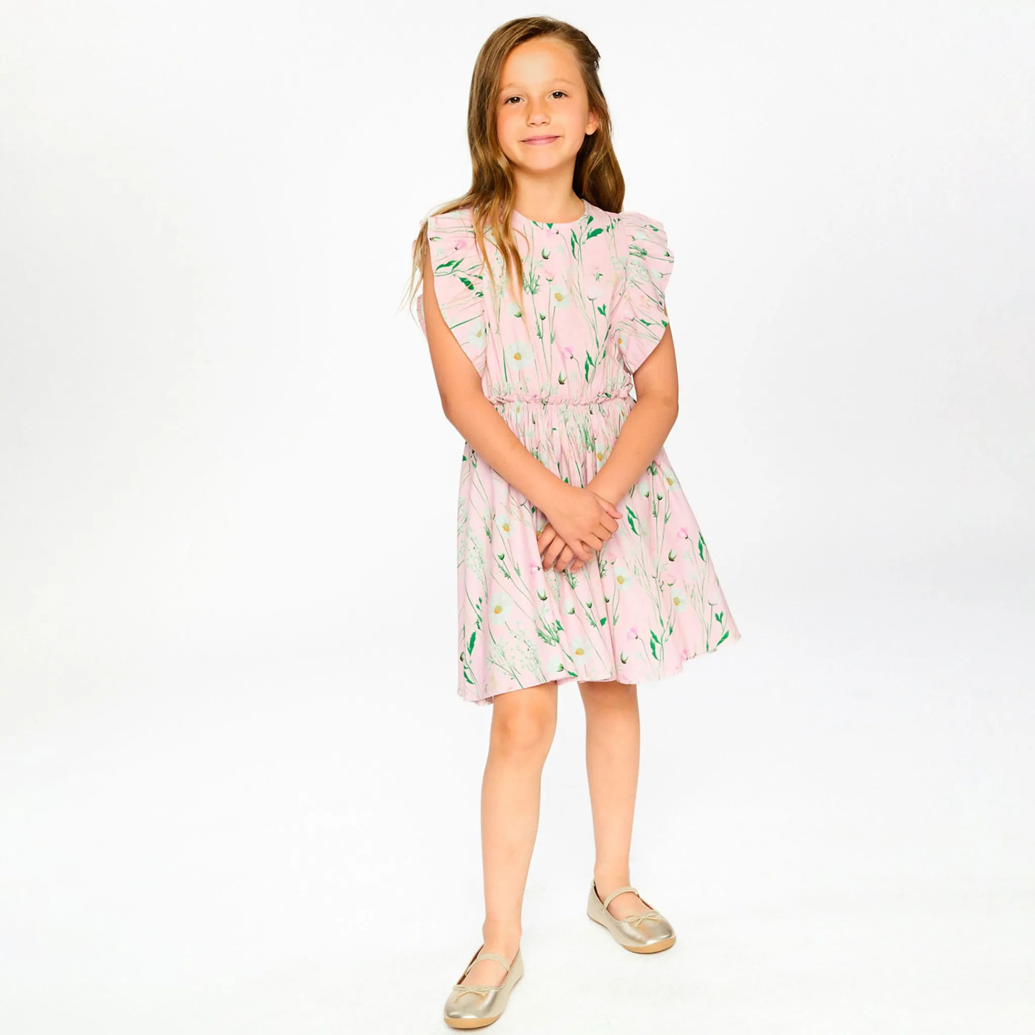 Kids Deux par Deux Dresses & Rompers>Under My Straw Hat Dress 7-10
