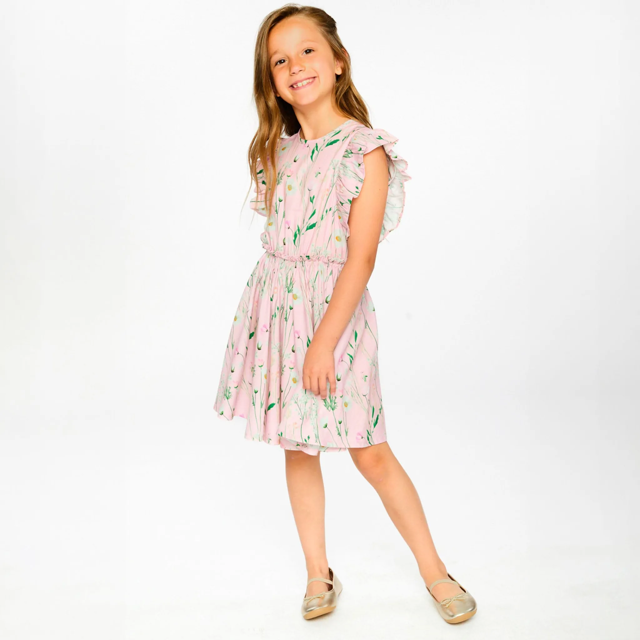Kids Deux par Deux Dresses & Rompers>Under My Straw Hat Dress 7-10