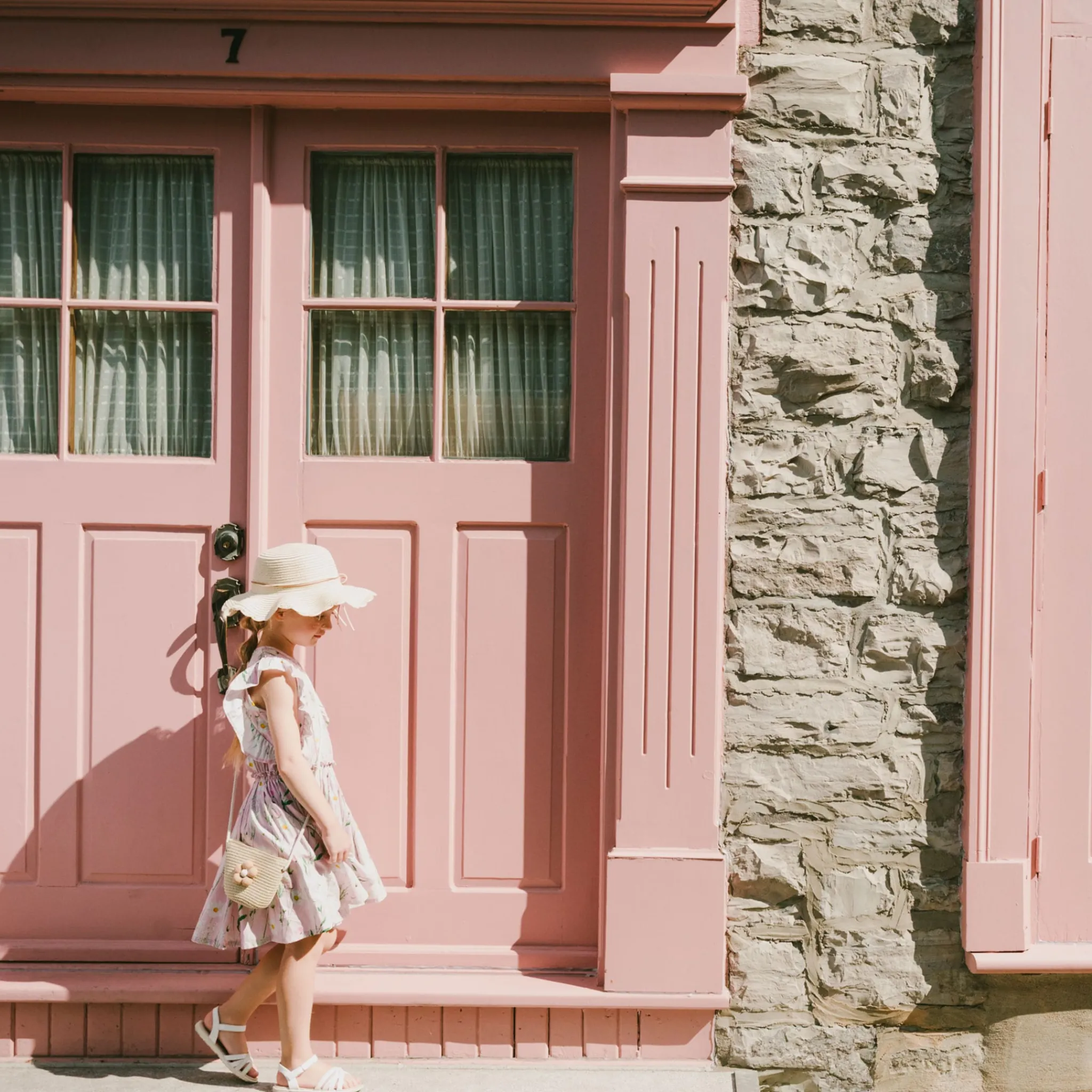 Kids Deux par Deux Dresses & Rompers>Under My Straw Hat Dress 7-10