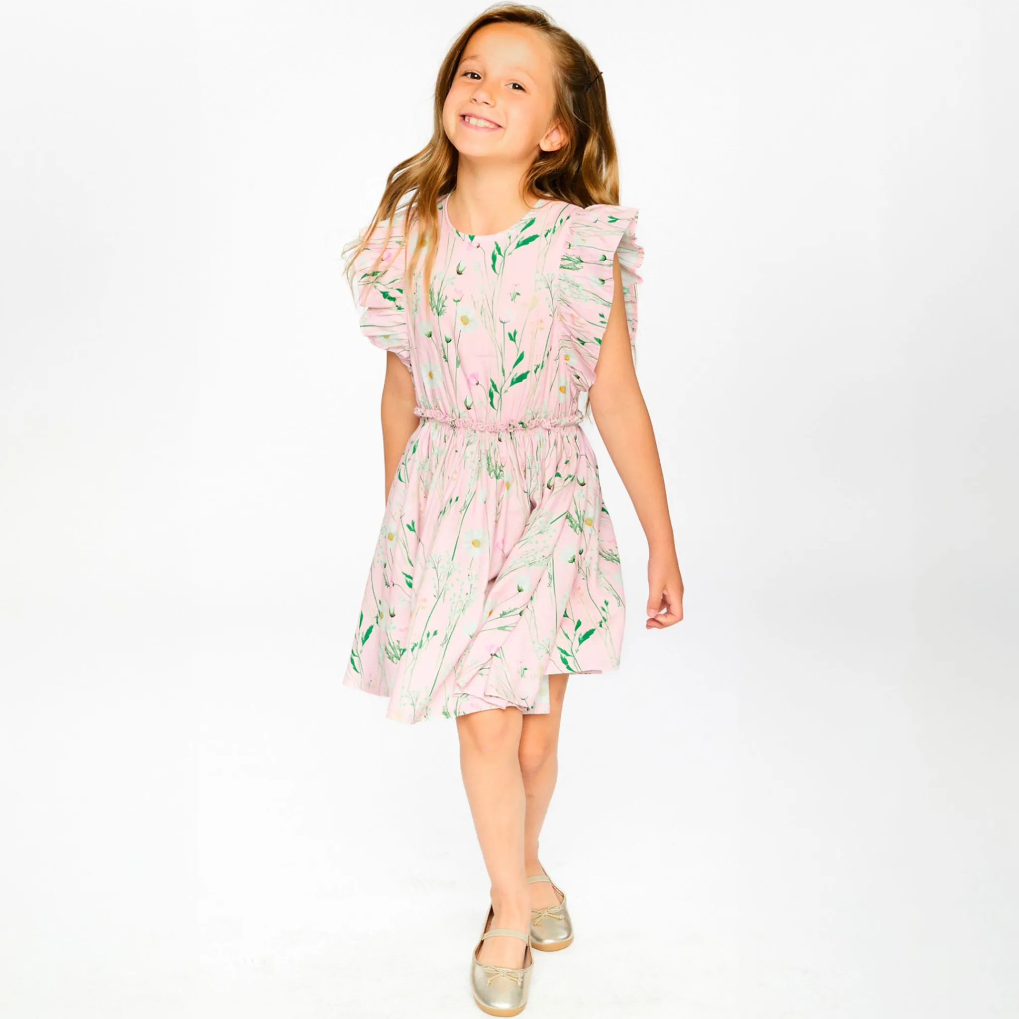 Kids Deux par Deux Dresses & Rompers>Under My Straw Hat Dress 3-6