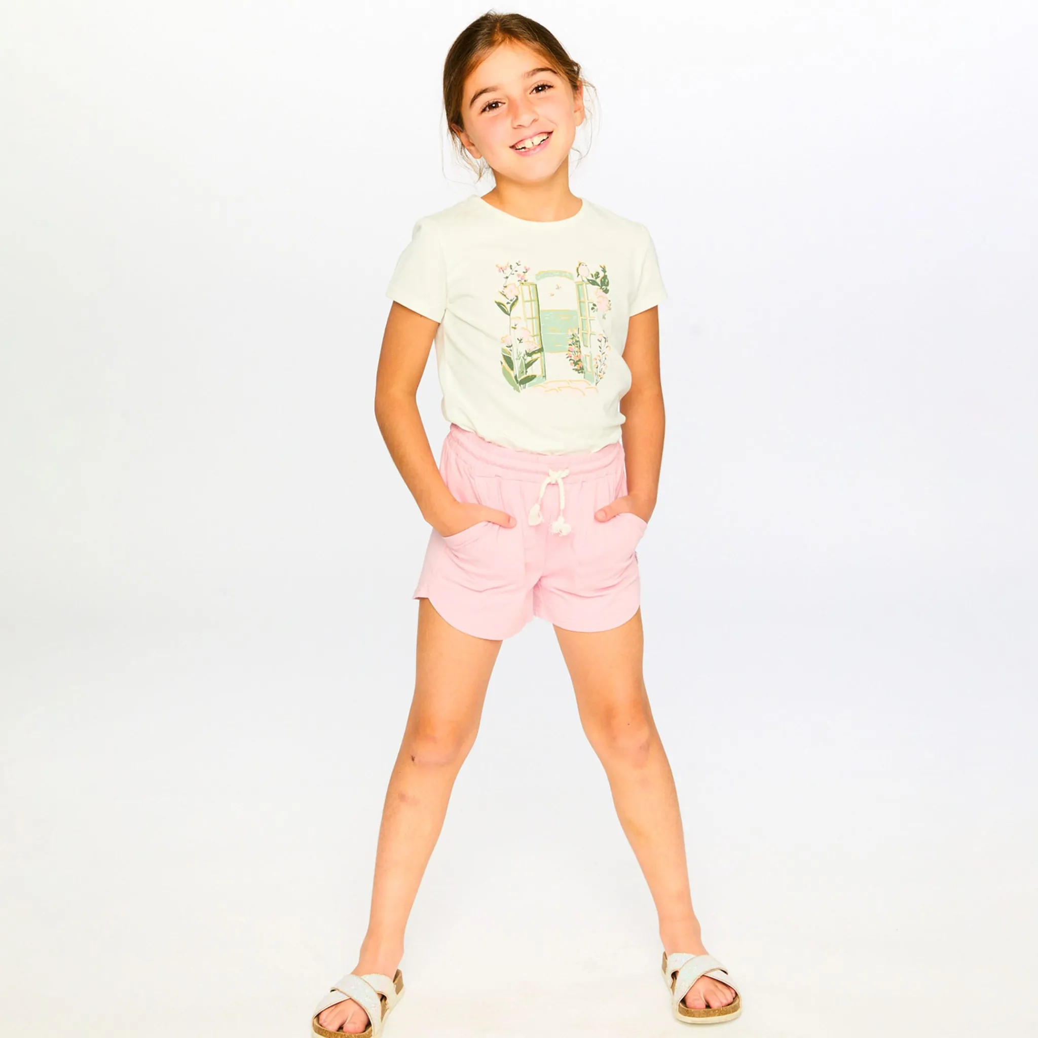 Kids Deux par Deux Tops>Under My Straw Hat T-shirt7-10