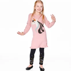 Kids Deux par Deux Dresses & Rompers>Unicorn Knit Dress 7-10