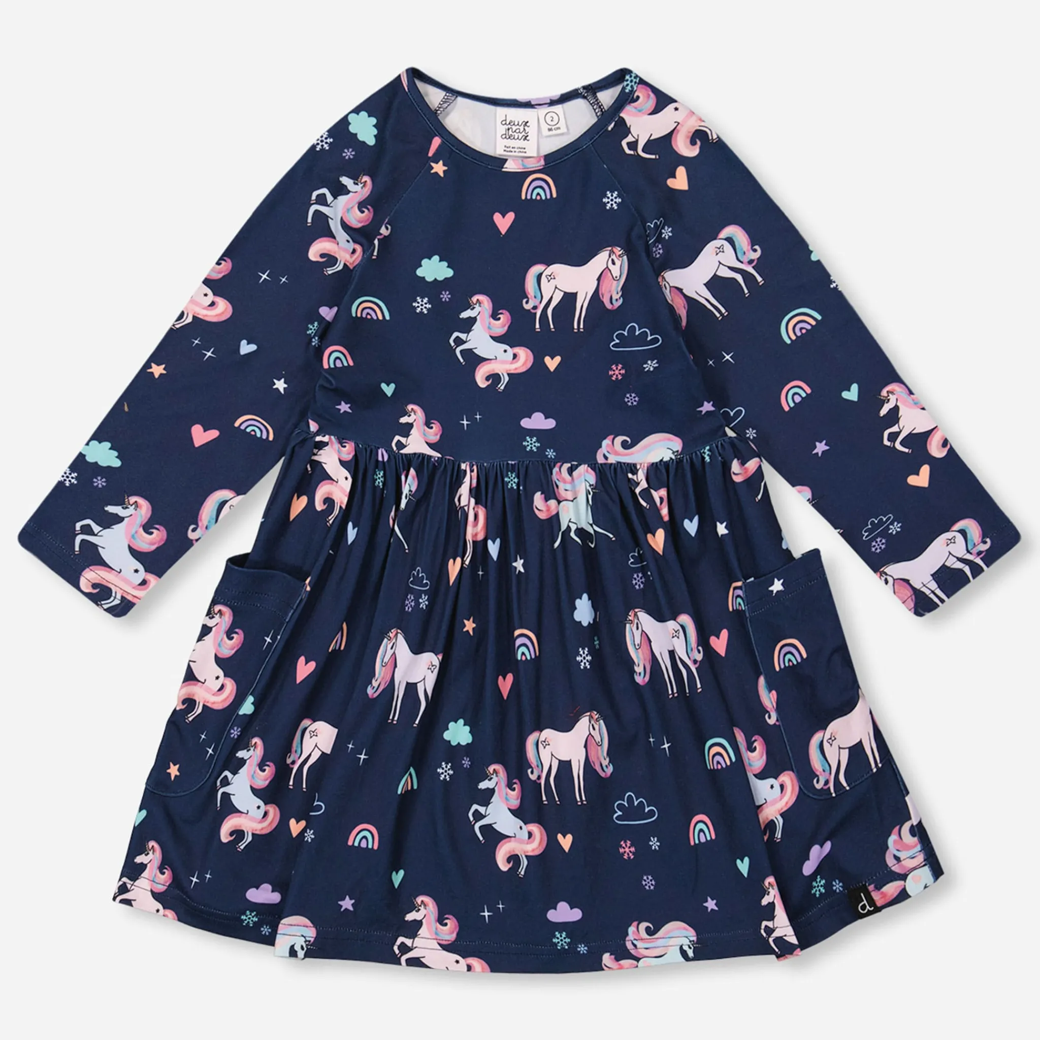 Kids Deux par Deux Dresses & Rompers>Unicorns Dress 7-10