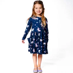 Kids Deux par Deux Dresses & Rompers>Unicorns Dress 7-10