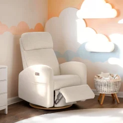 Jaymar BB Upholstered Rocking Armchair Swivel, Glider, Recliner Hailey - Henequen Motorized Electric