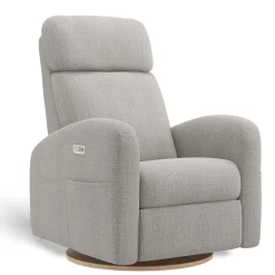 Jaymar BB Gliders & Rocking Chairs|Gliders & Rocking Chairs>Upholstered Rocking Armchair Swivel, Glider, Recliner Hailey - Nubia Silver Motorized Electric
