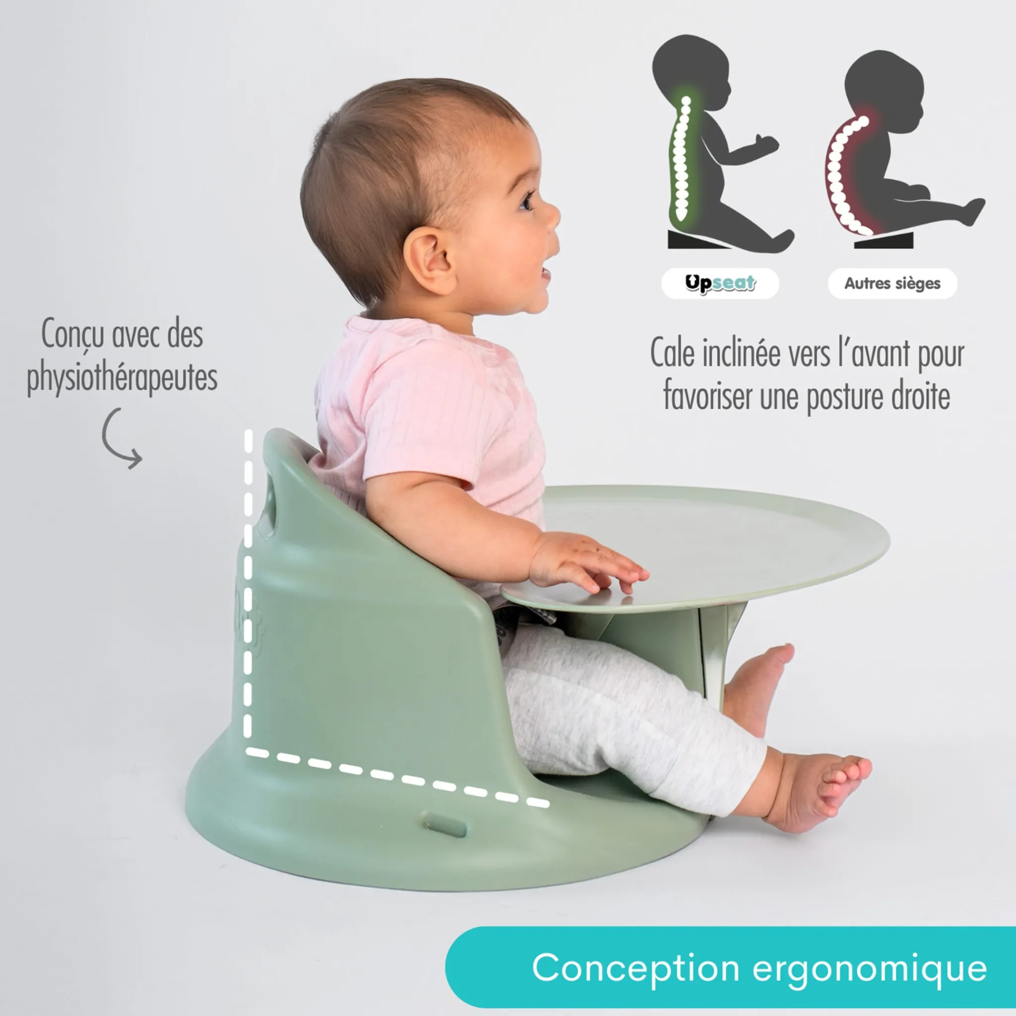 Upseat High Chairs & Booster Seats|High Chairs & Booster Seats>Floor Booster - Sage