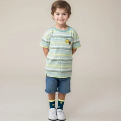 Kids/BOY Nano Tops>Vacation Striped T-shirt 2-12