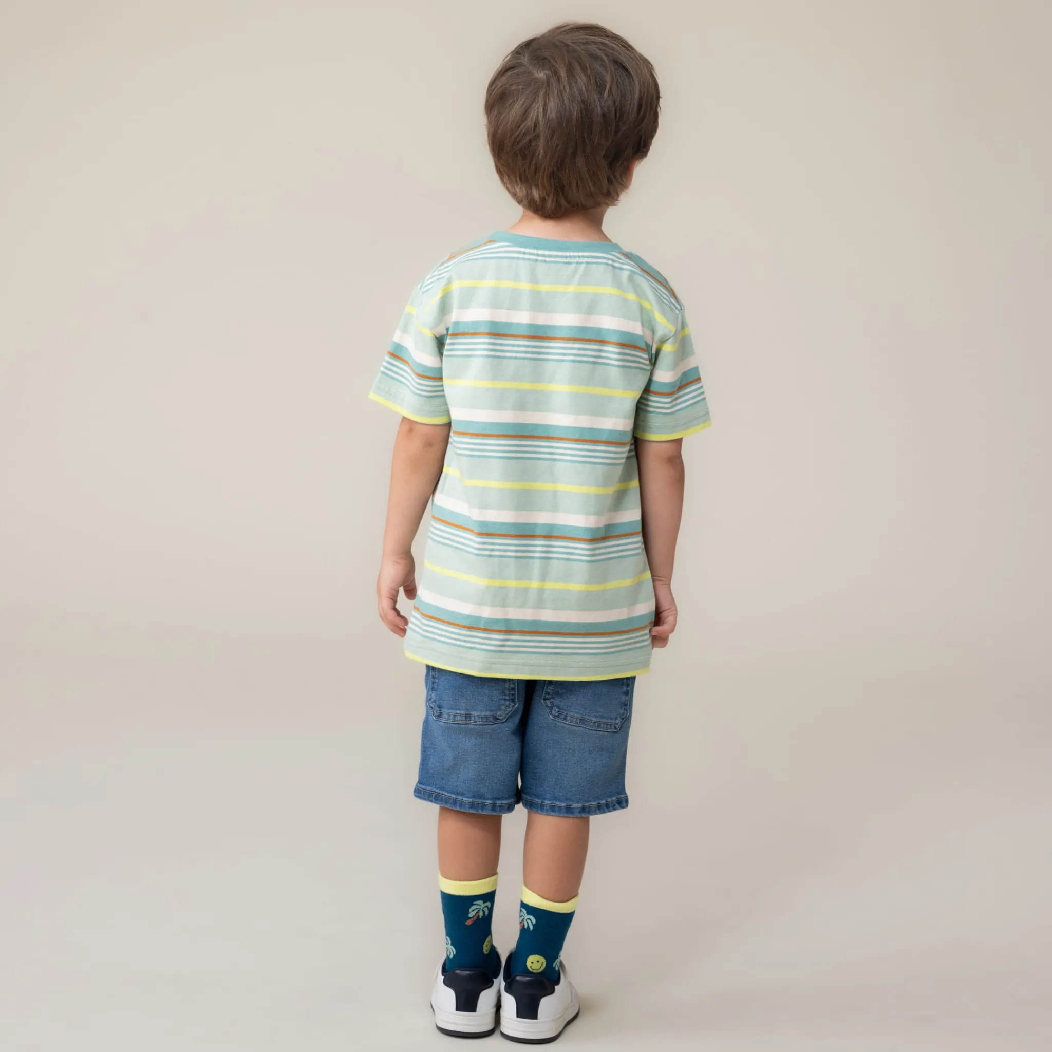 Kids/BOY Nano Tops>Vacation Striped T-shirt 2-12