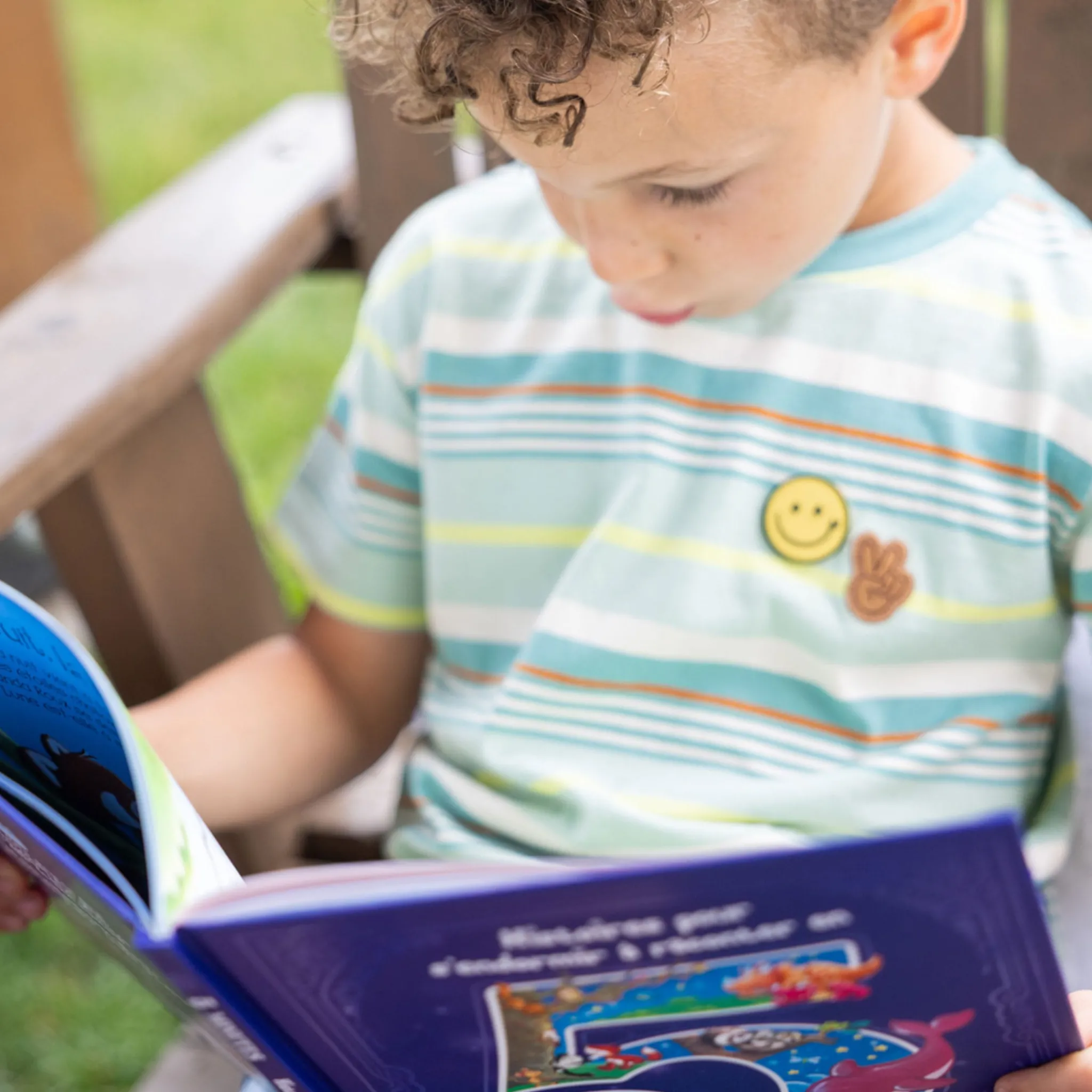 Kids/BOY Nano Tops>Vacation Striped T-shirt 2-12